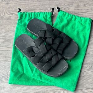 Bottega Veneta neoprene and rubber slides